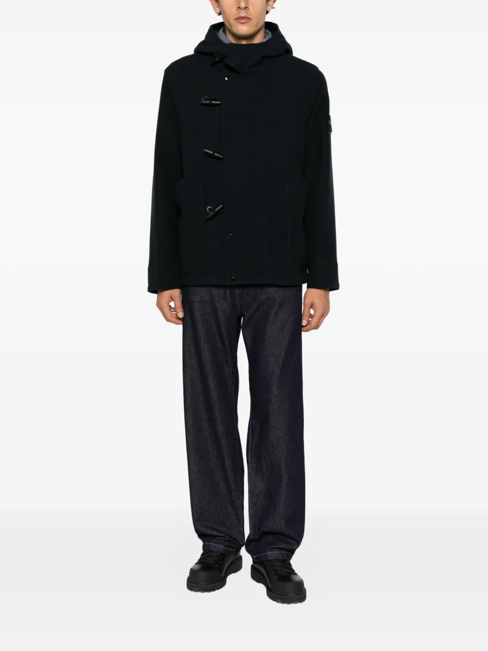Stone Island toggle-fastening hooded jacket Blauw