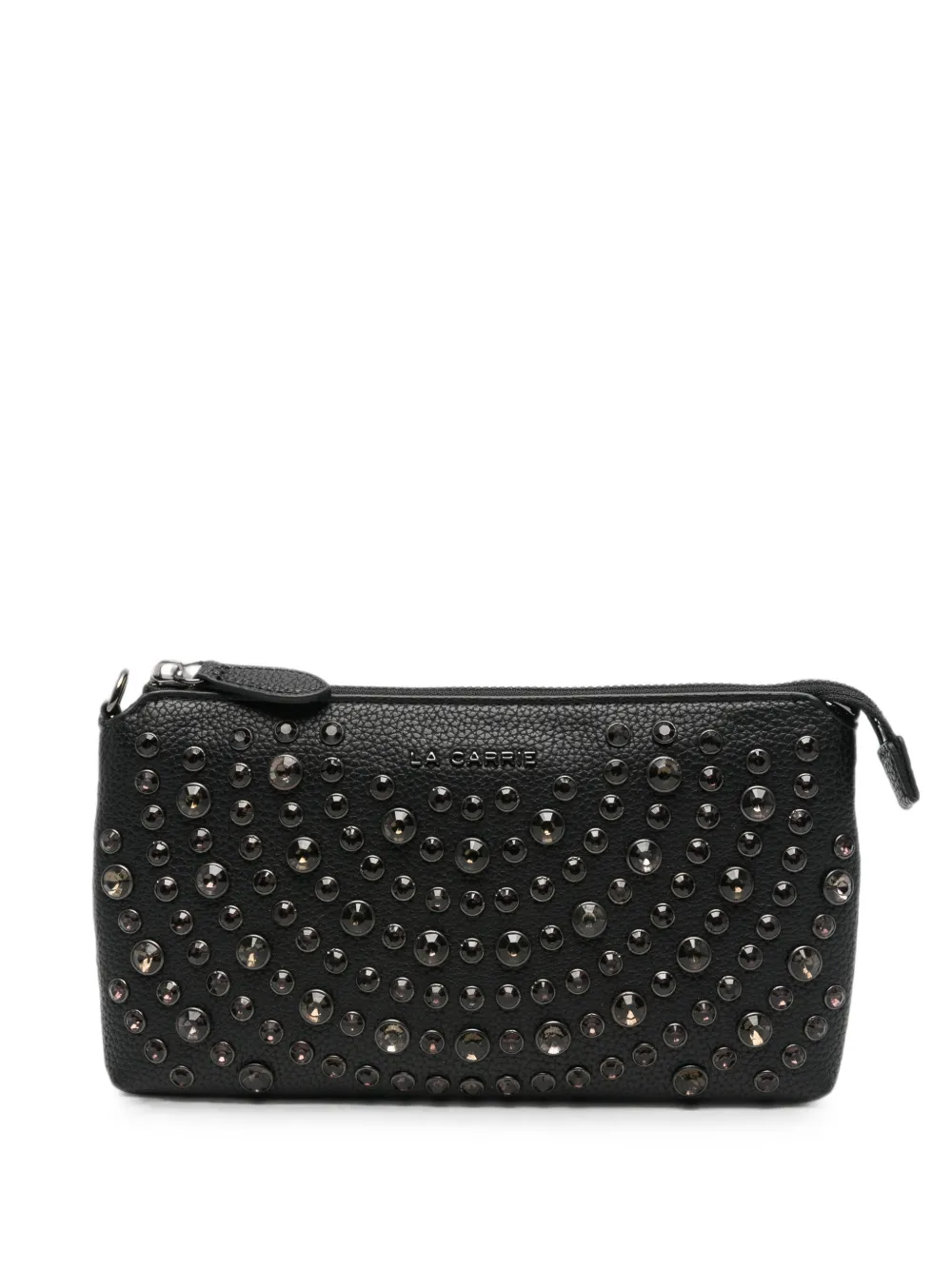 La Carrie crystal-embellished leather cross body bag - Nero