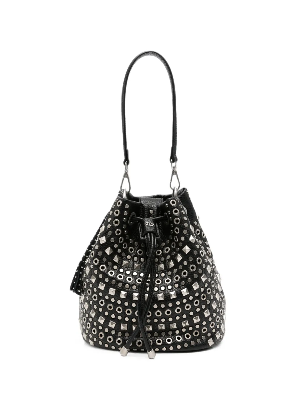 La Carrie Solid stud-embellished bucket bag