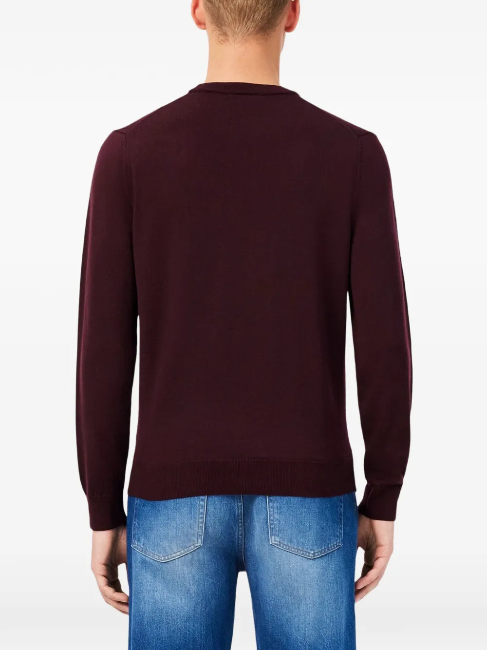 Lacoste logo-patch crew-neck sweater Rood