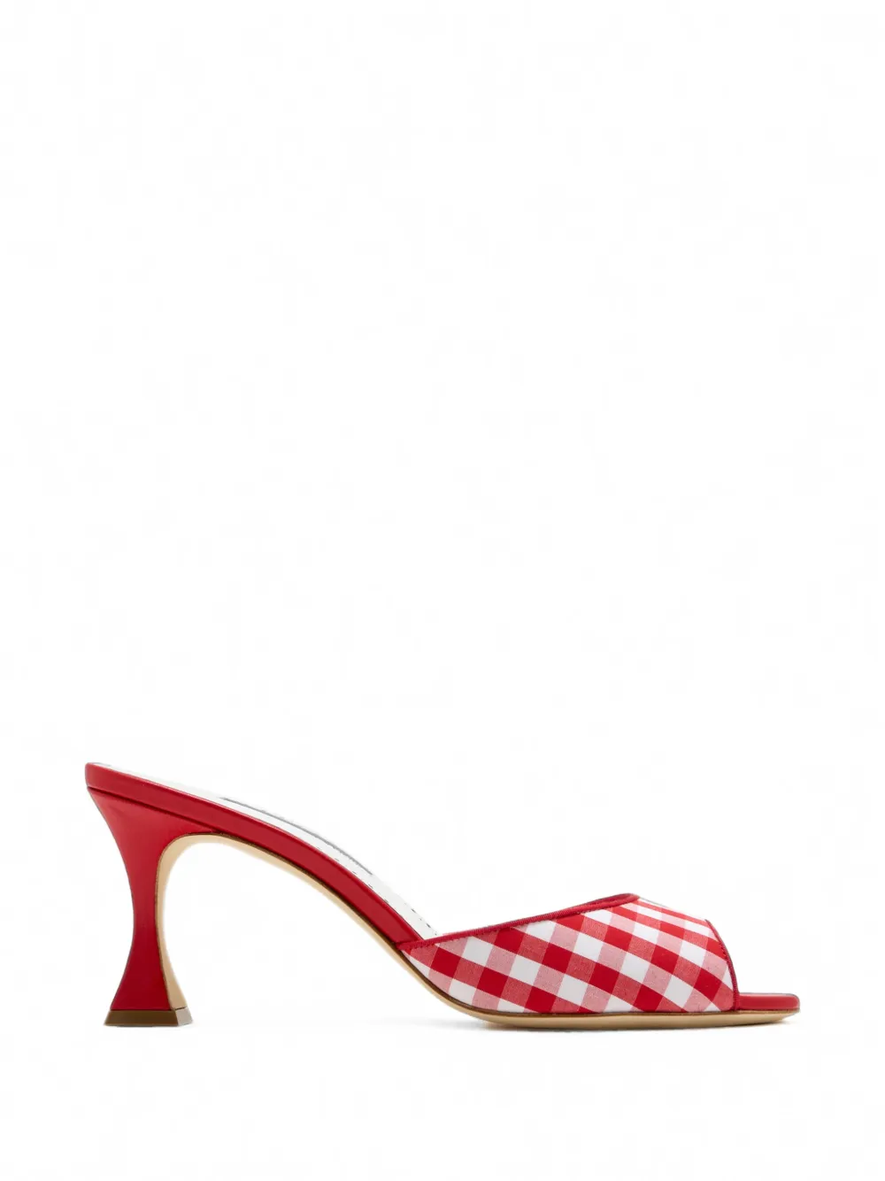 Manolo Blahnik Jadara gingham mules - Rouge Manolo Blahnik Jadara gingham mules - Rouge