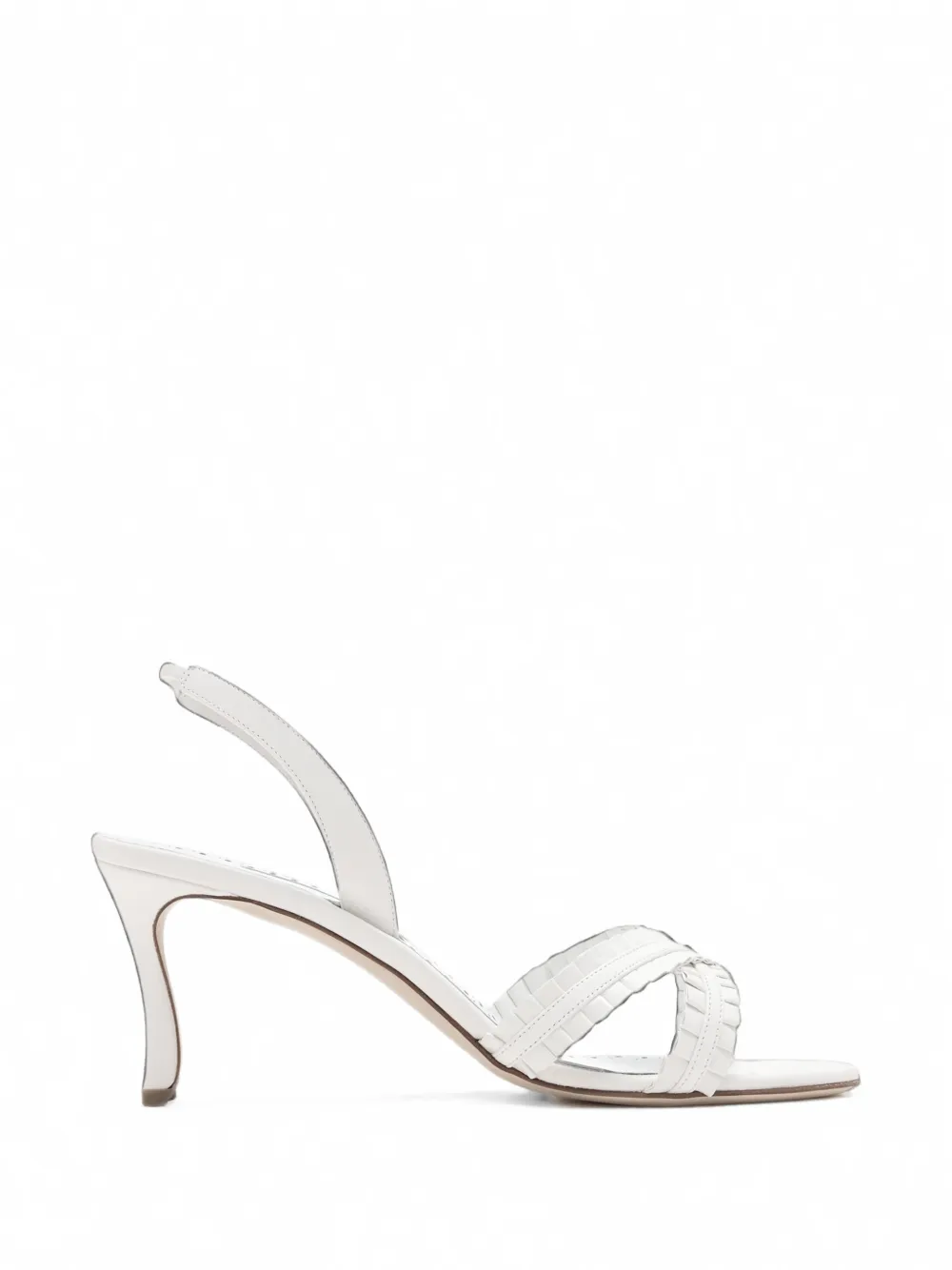 Manolo Blahnik Volusan ruffled leather sandals - Blanc