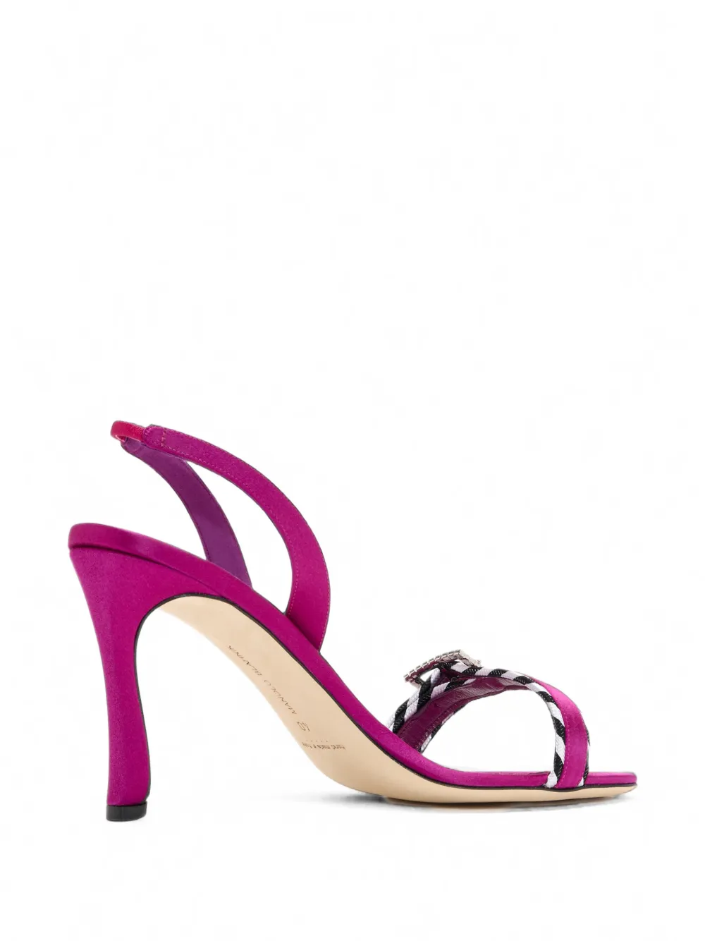 Manolo Blahnik Sumbasan crystal-buckle sandals Roze