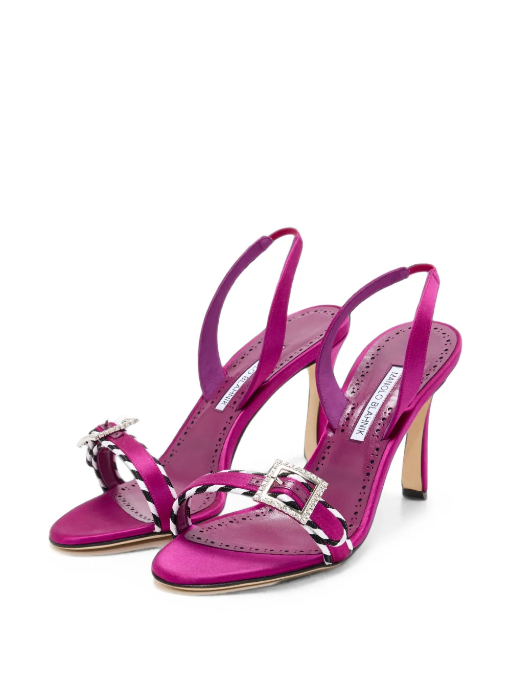 Manolo Blahnik Sumbasan crystal-buckle sandals Roze