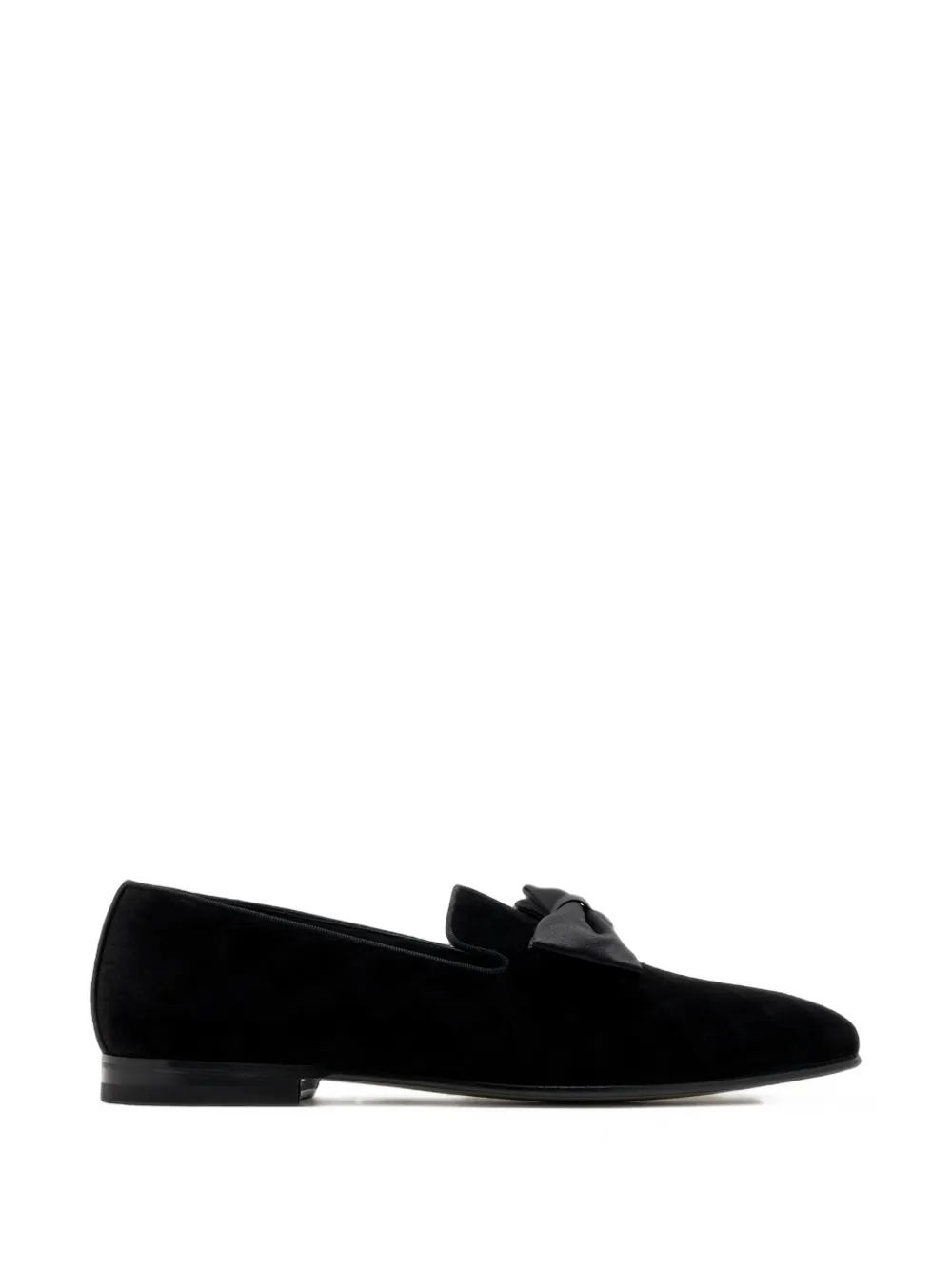 Manolo Blahnik Rufus bow-detail velvet oafers - Nero