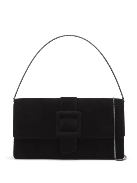 Manolo Blahnik buckle-detail suede clutch bag