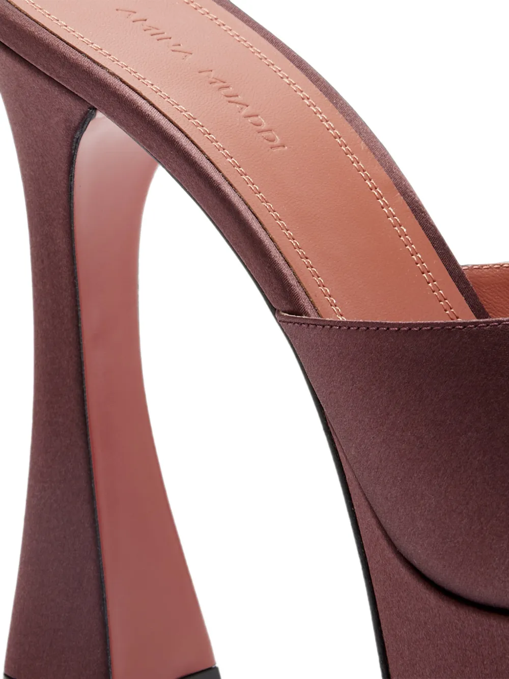 Amina Muaddi Dalida Platform Mules in Brown, view 4