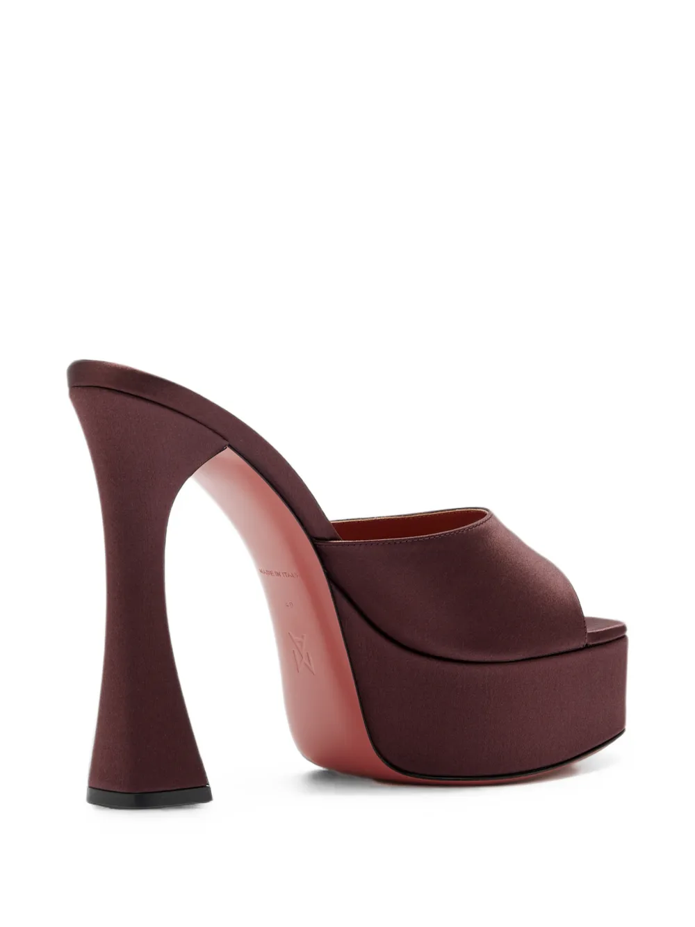 Amina Muaddi Dalida Platform Mules in Brown, view 2