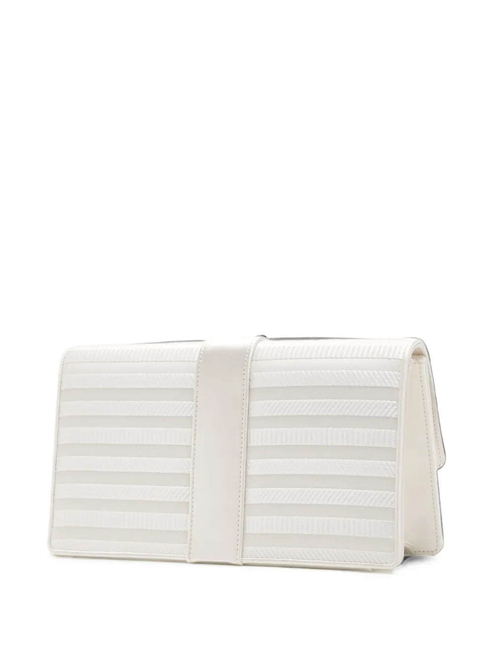 Manolo Blahnik Capri clutch met kristallen gesp Wit