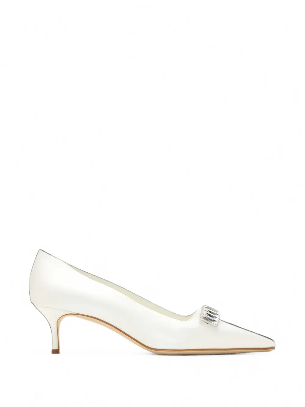 Manolo Blahnik Bottatayon crystal-embellished satin pumps - Blanc Manolo Blahnik Bottatayon crystal-embellished satin pumps - Blanc