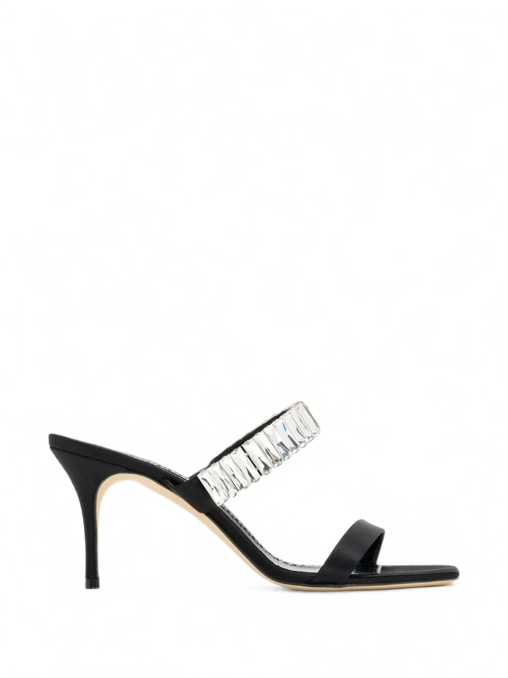 Manolo Blahnik Sakobay crystal-embellished satin sandals - Noir Manolo Blahnik Sakobay crystal-embellished satin sandals - Noir