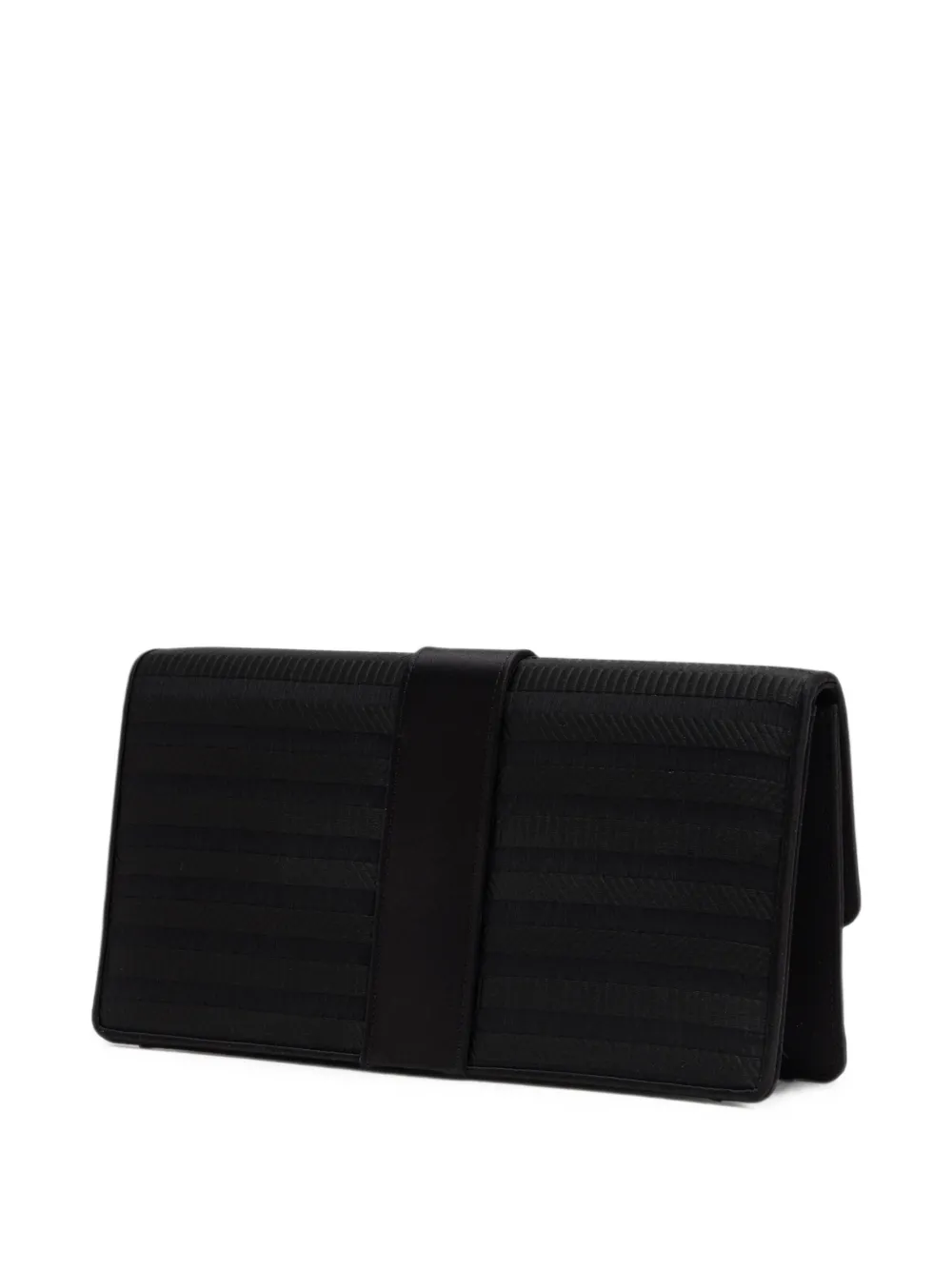 Manolo Blahnik Capri clutch met kristallen gesp Zwart