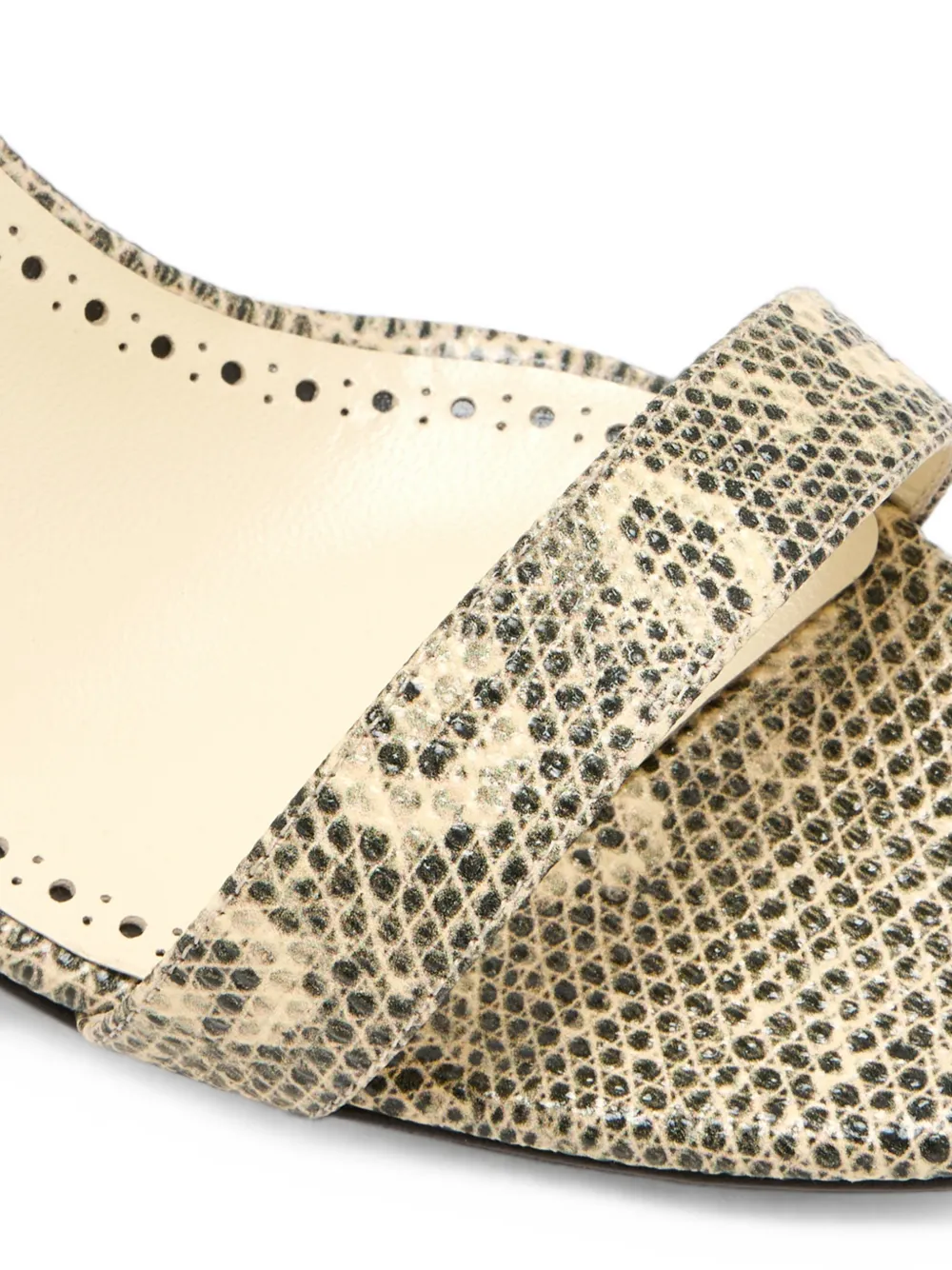 Manolo Blahnik Chaos Snakeskin-effect Leather Sandals in Neutrals, view 4