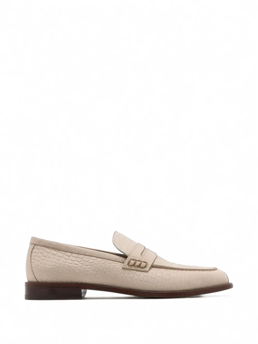 Manolo Blahnik Perry crocodile-effect loafers - Toni neutri
