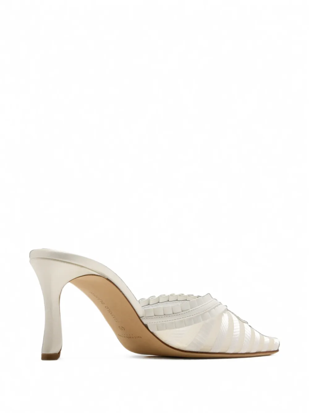 Manolo Blahnik Voluptia Visconti Hydra striped ruffled mules