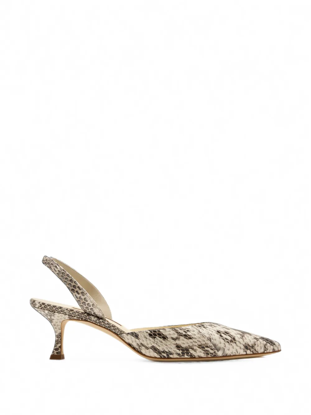 Manolo Blahnik Carolyne snakeskin-effect pumps - Marron