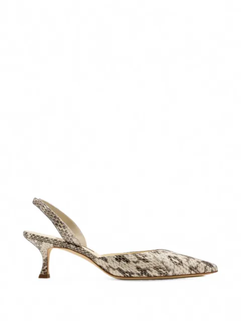 Manolo Blahnik Carolyne snakeskin-effect pumps