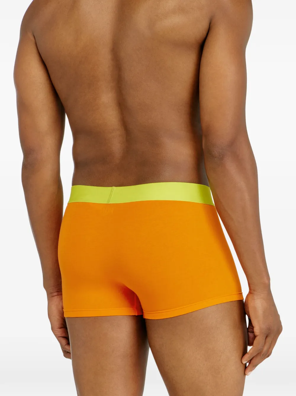 Diesel Drie boxershorts met logoband en grafische print Oranje