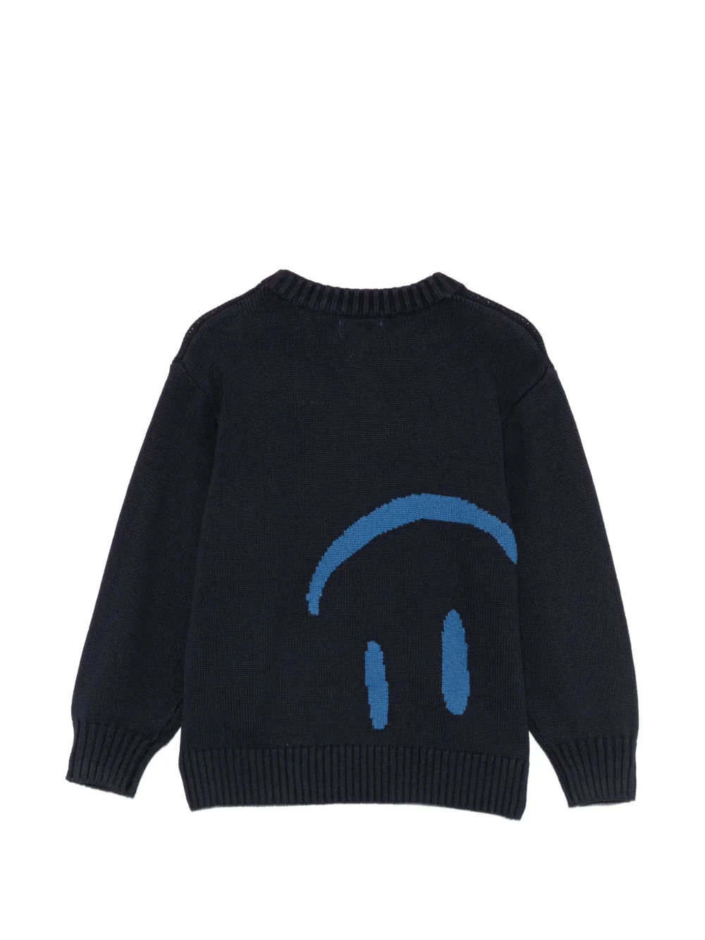 Molo Bello intarsia-knit smiley-motif sweater Blauw