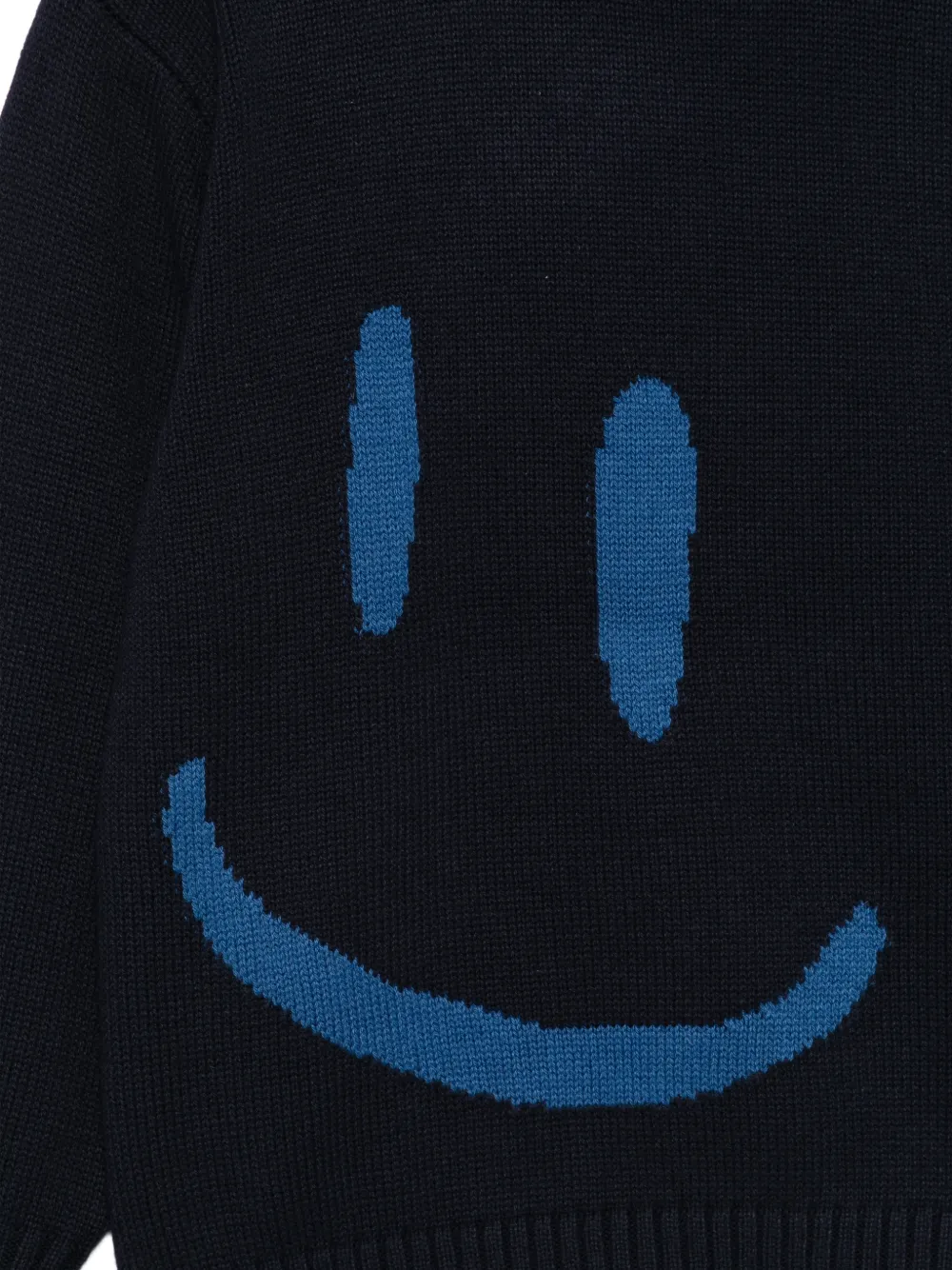Molo Bello intarsia-knit smiley-motif sweater Blauw