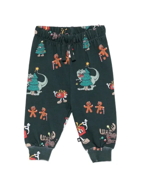 Molo Simeon Christmas-print drawstring trousers