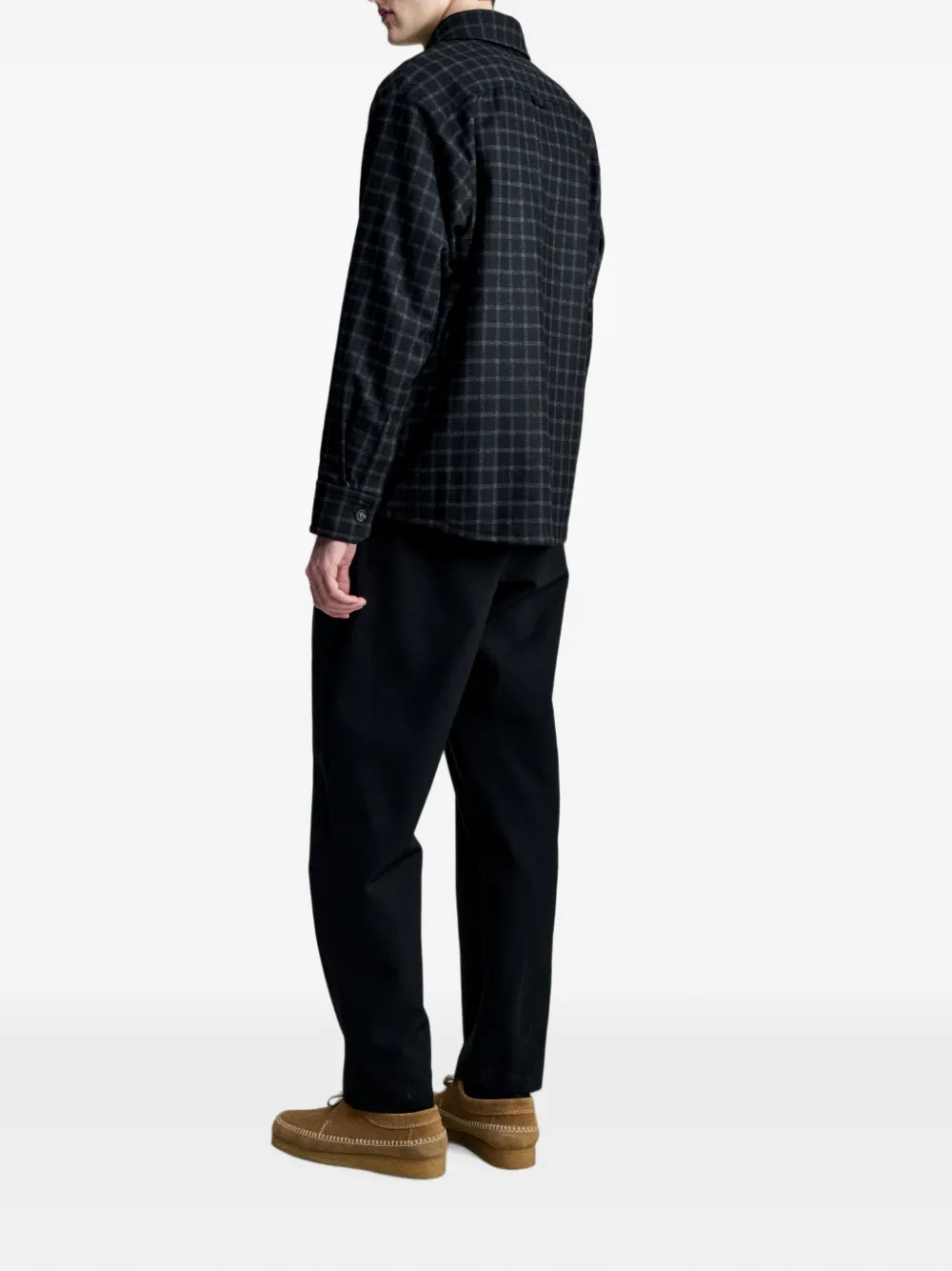 A.P.C. Geruit shirtjack Zwart