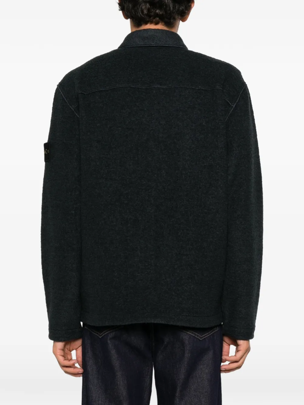 Stone Island Shirtjack met logo-patch Blauw