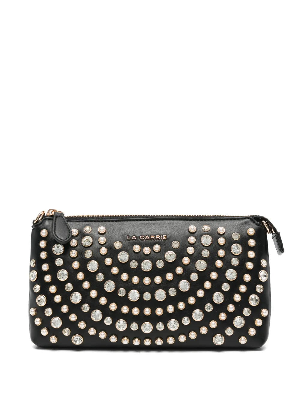 La Carrie crystal-embellished faux-pearl cross body bag