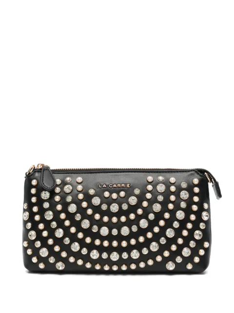 La Carrie crystal-embellished faux-pearl cross body bag