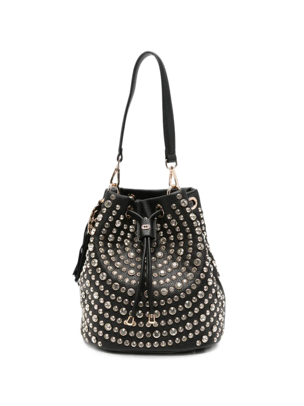 La Carrie Andromeda crystal-embellished bucket bag - Nero