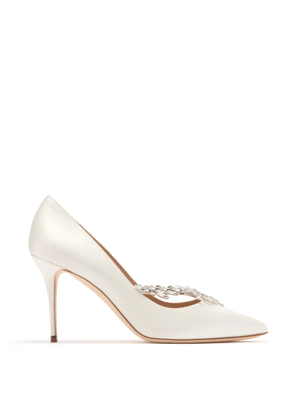 Manolo Blahnik Nadira crystal-embellished pumps - Blanc Manolo Blahnik Nadira crystal-embellished pumps - Blanc