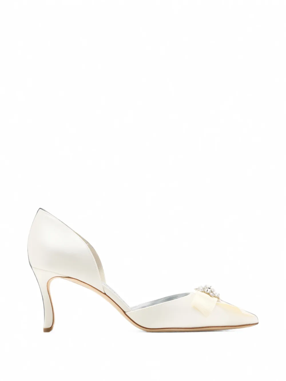 Manolo Blahnik Apidosa crystal-embellished bow pumps - Blanc