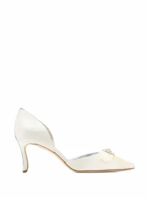 Manolo Blahnik Rabata ポインテッドトゥ パンプス | ホワイト