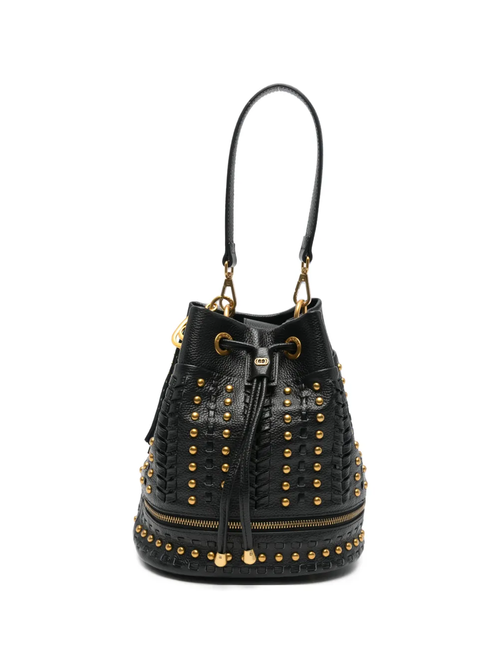 La Carrie stud-embellished leather bucket bag