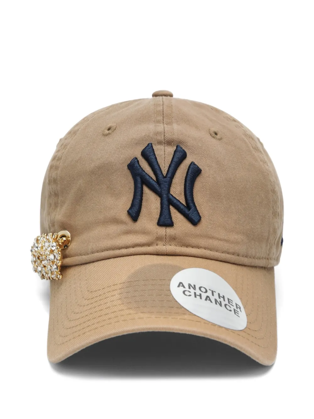 ANOTHER CHANCE embellished logo-embroidered cap - Nude