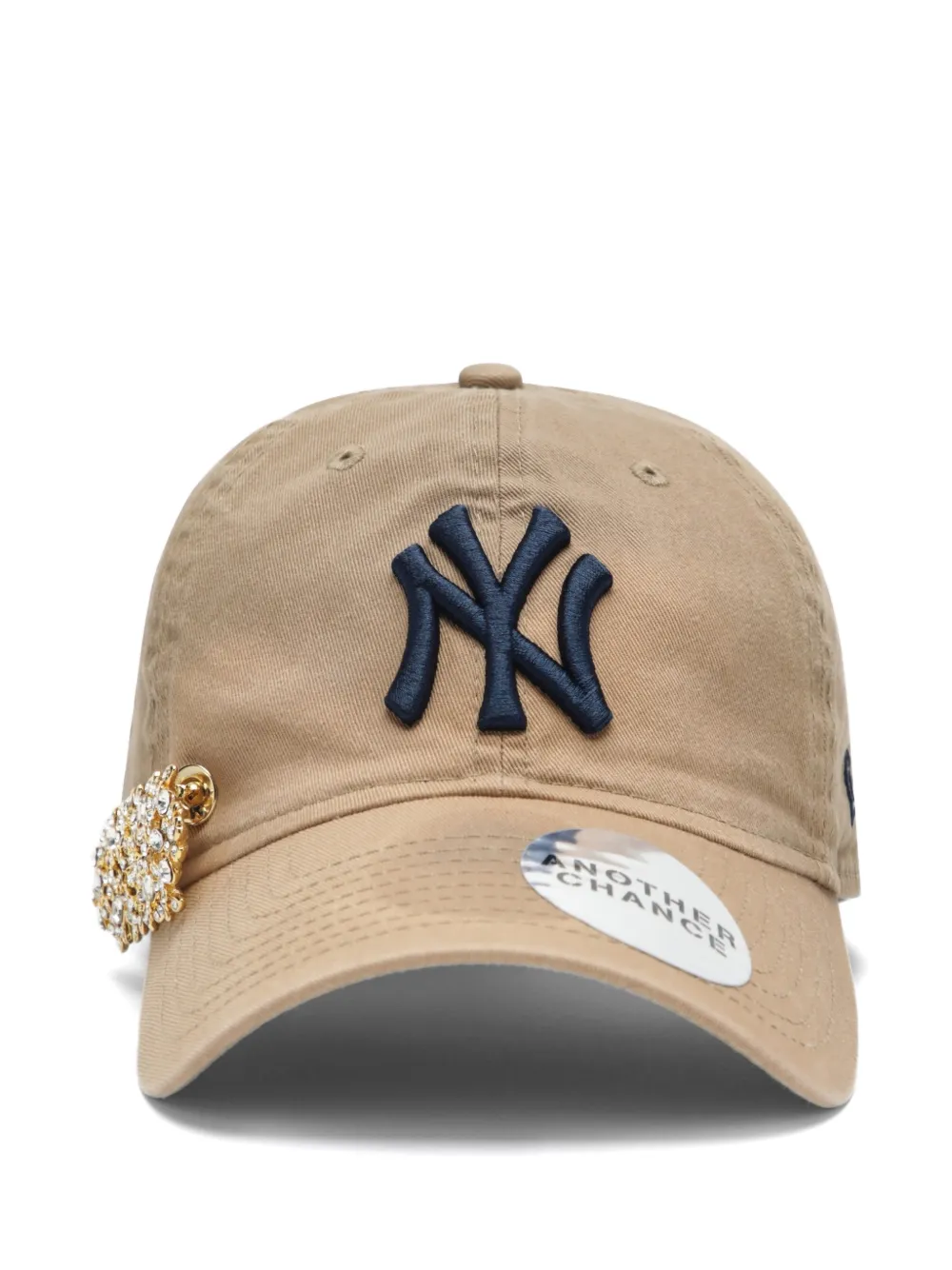 ANOTHER CHANCE crystal-embellished logo-embroidered cap - Nude