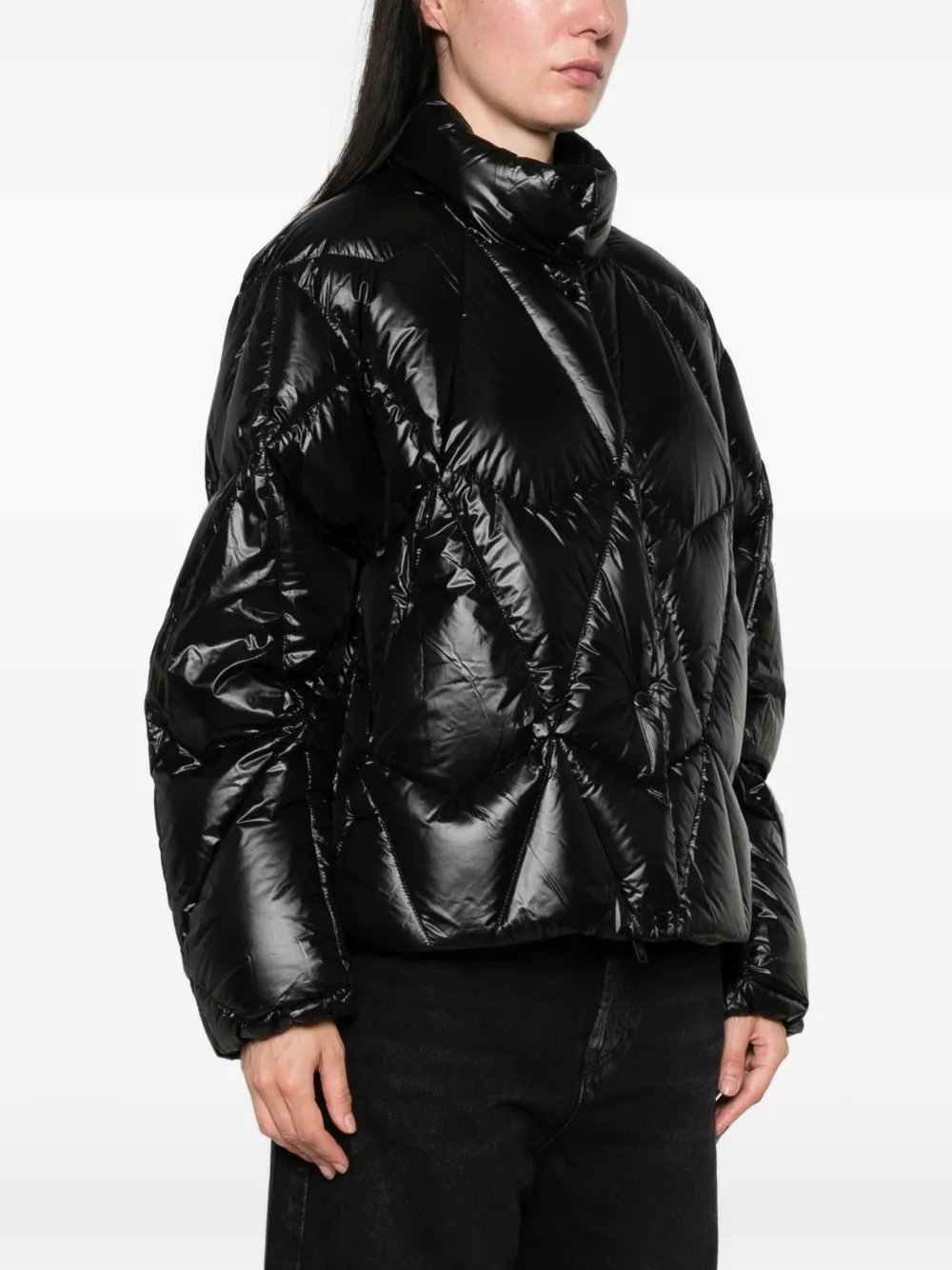 Moose Knuckles Iceberg gewatteerd jack met hoge hals Zwart