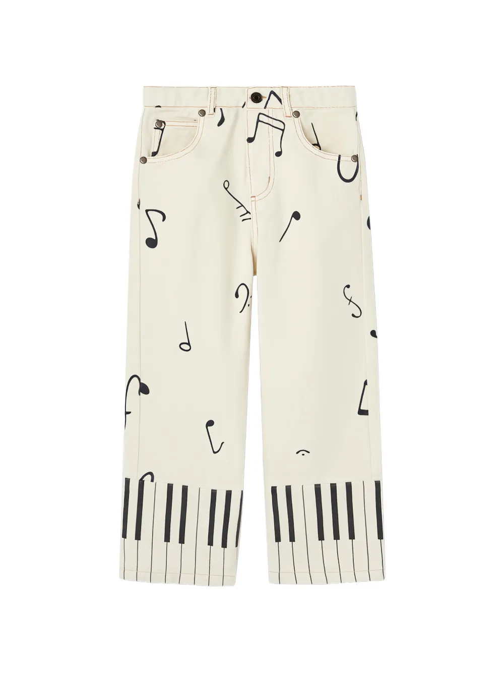 The Animals Observatory pantalon droit Ant à imprimé notes de musique - Tons neutres The Animals Observatory pantalon droit Ant à imprimé notes de musique - Tons neutres
