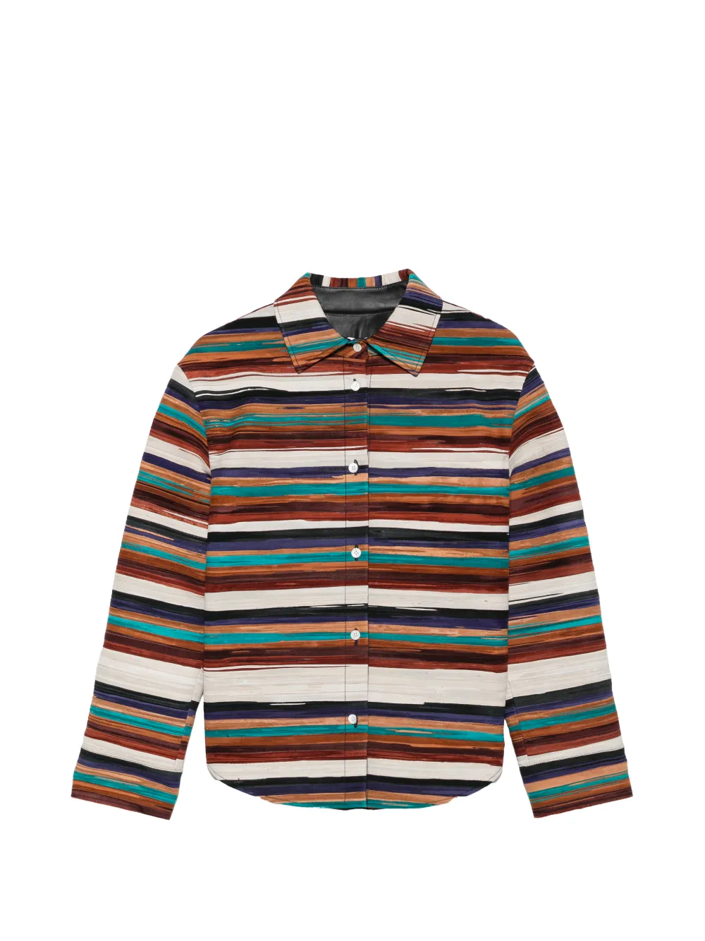 LOEWE striped leather jacket - Marron