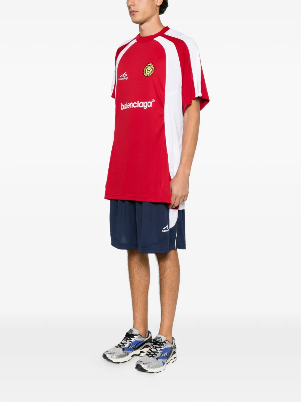 Balenciaga Oversized Soccer T-shirt Rood