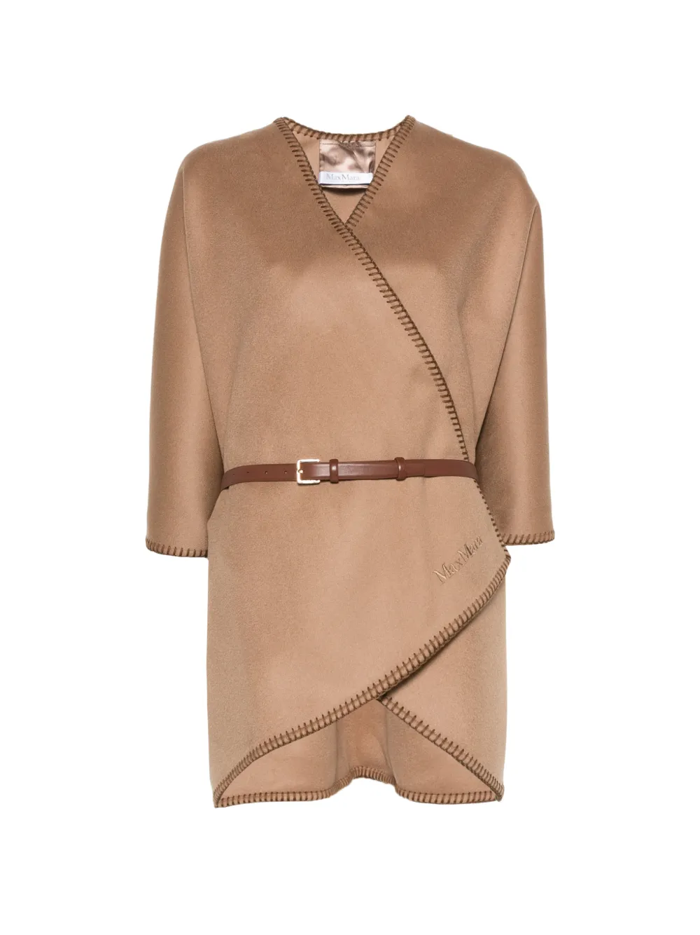 Max Mara double wool broadcloth cloak - camel - Nude