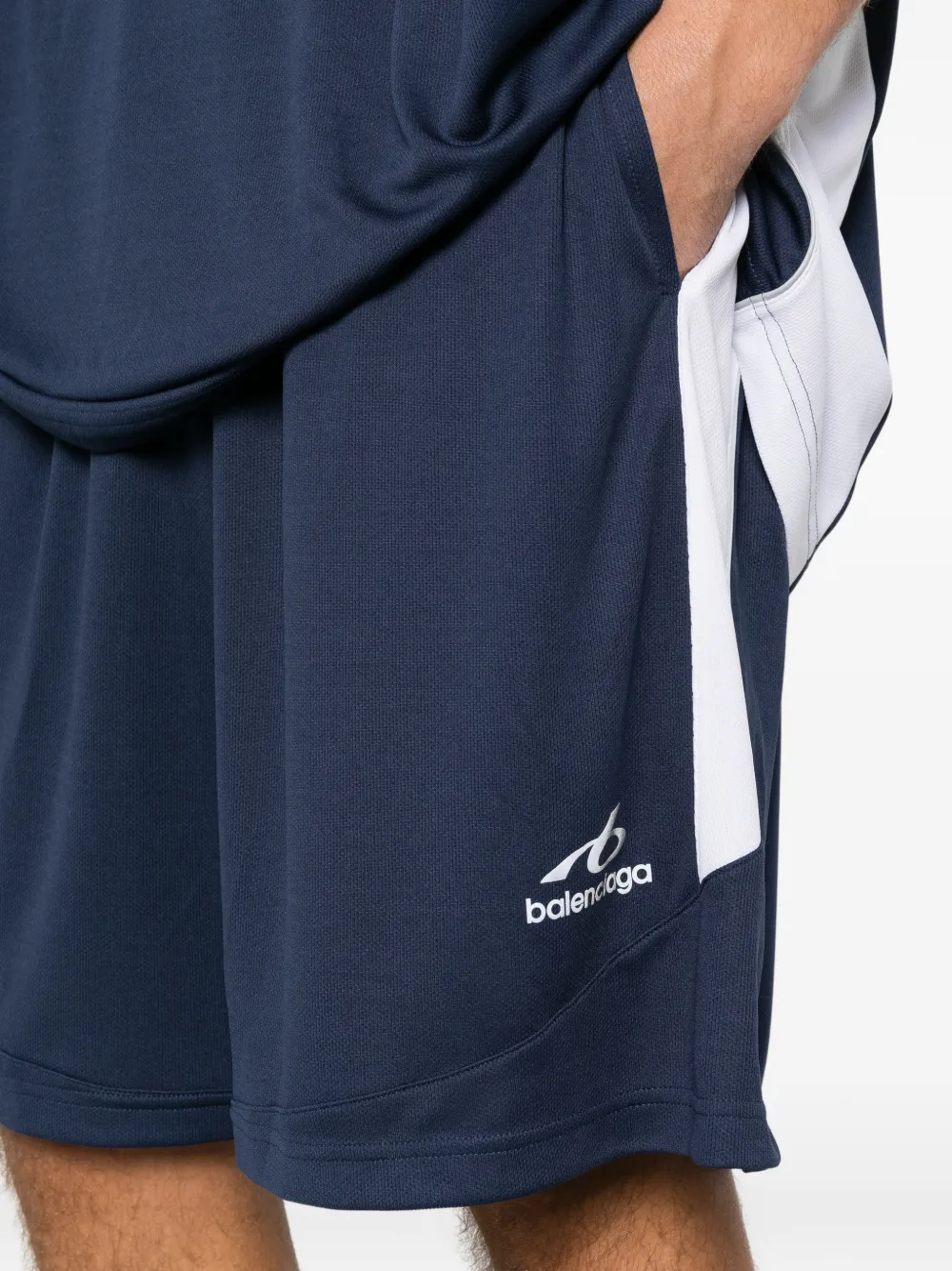 Balenciaga Soccer baggy shorts Blauw