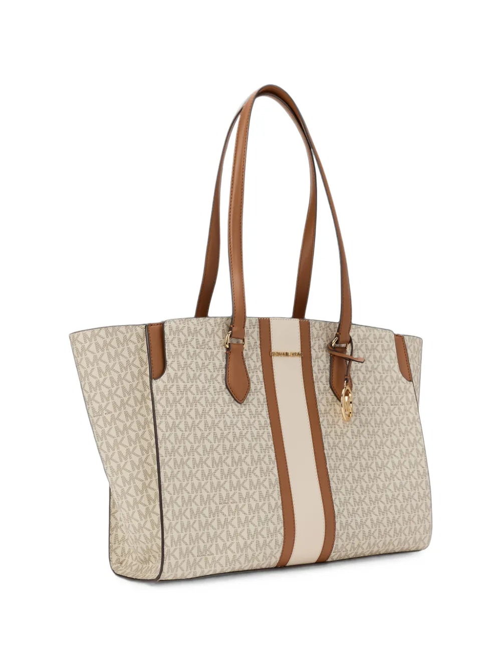 Michael Kors Shopper met monogram-print en logo-hanger Beige