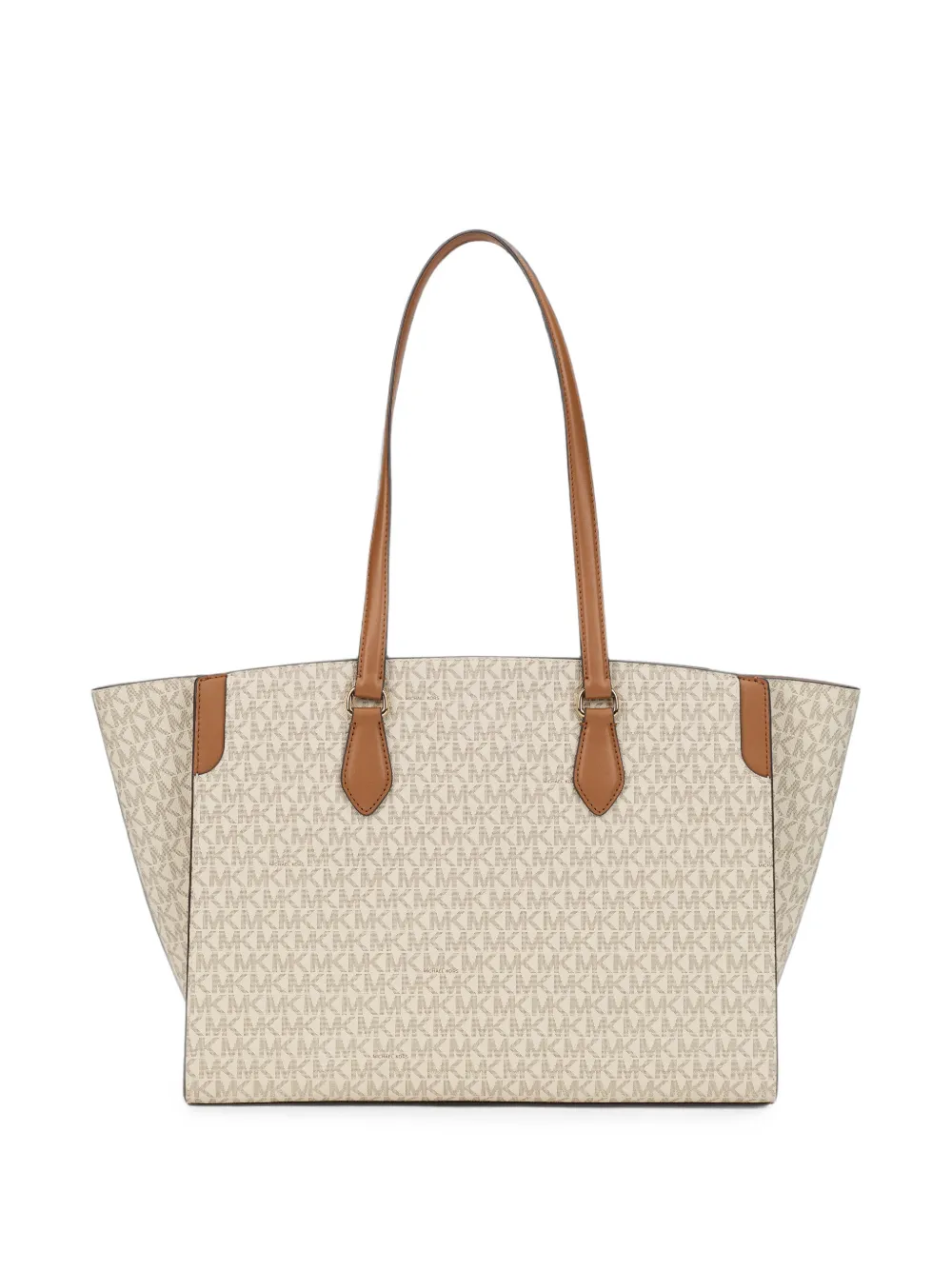 Michael Kors Shopper met monogram-print en logo-hanger Beige