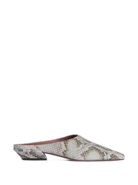 Paris Texas Belle snakeskin-effect mules