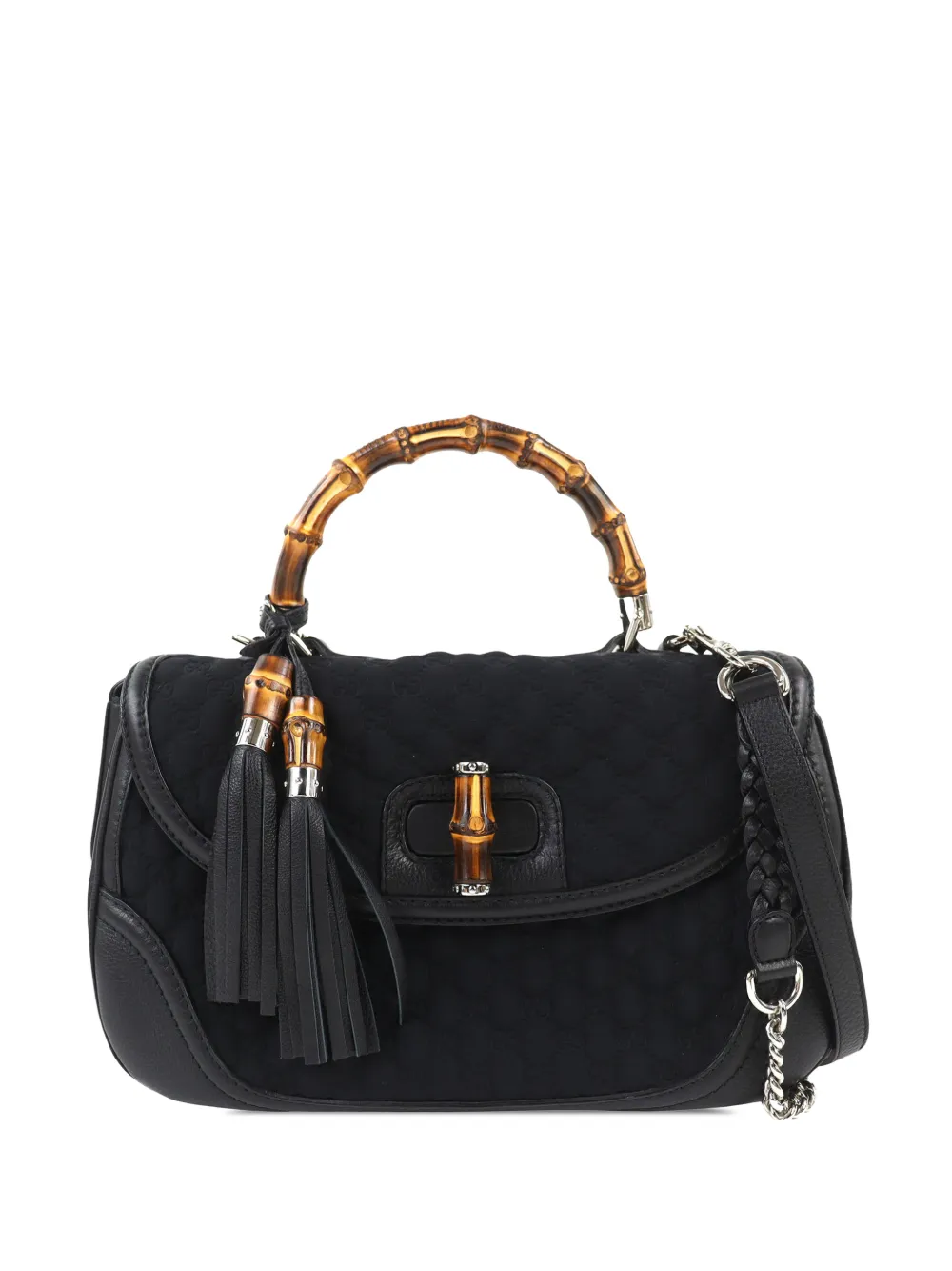 Gucci Pre-Owned 2000-2015 Large GG Neoprene New Bamboo Top Handle Bag satchel - Nero