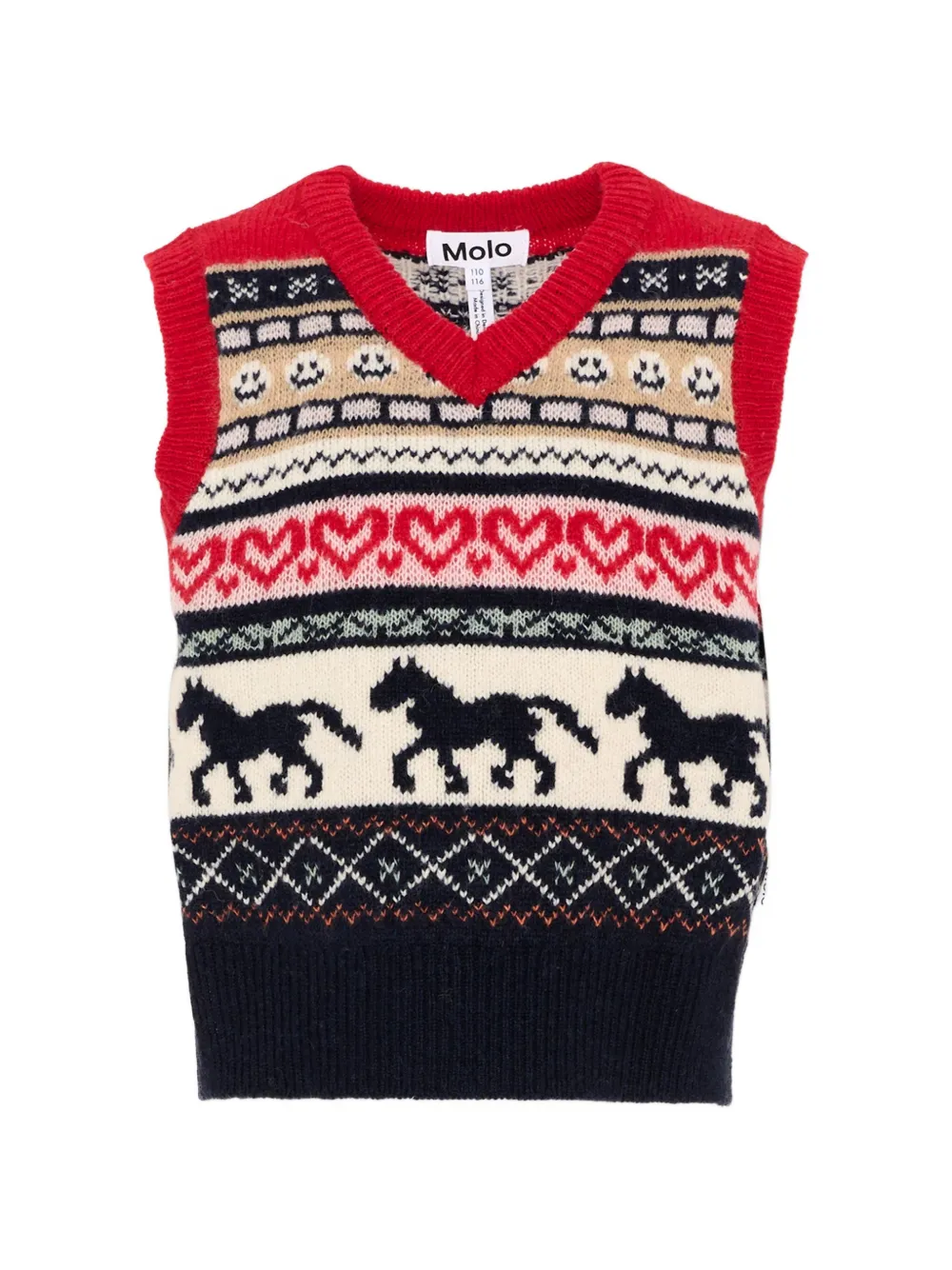Molo intarsia-knit wool vest - Toni neutri