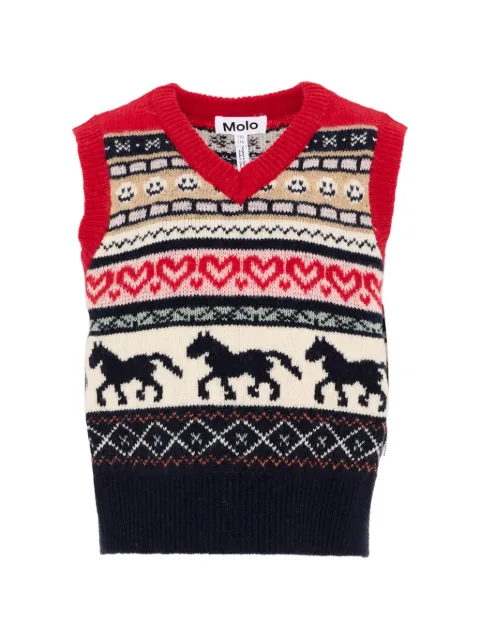 Molo intarsia-knit wool vest