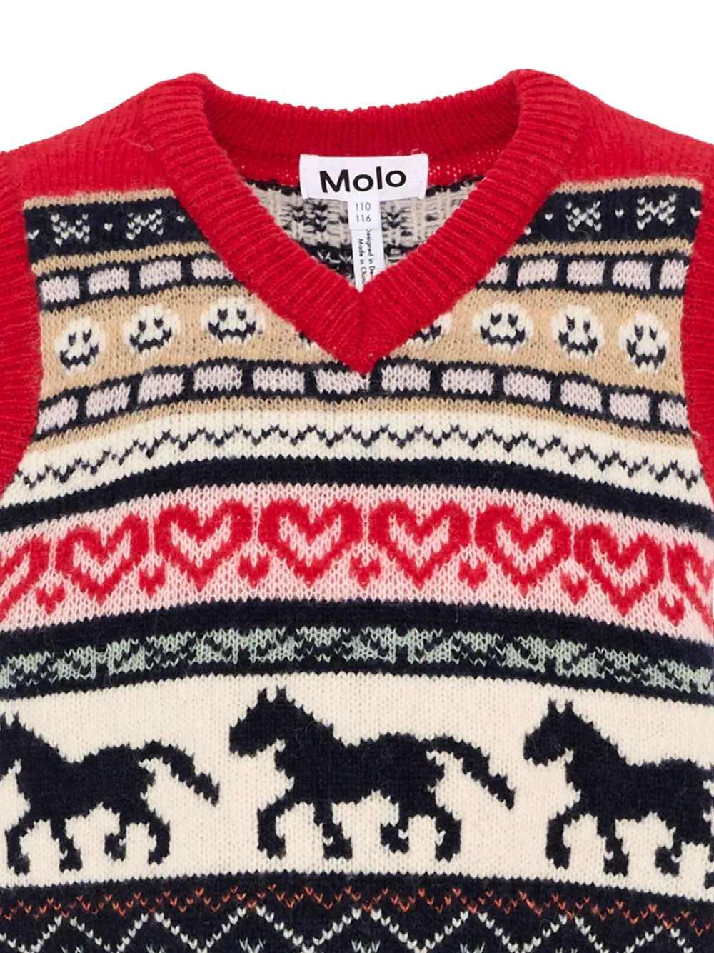 Molo Intarsia gilet Beige