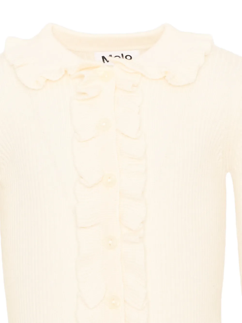 Molo Geribbeld vest met ruches Beige